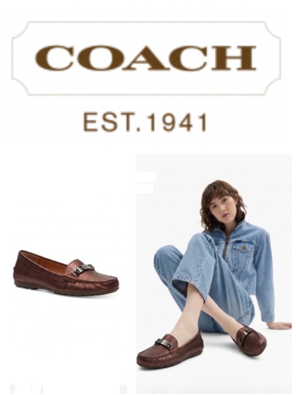 Coach "Olive" loafer in metallic bronze (10)